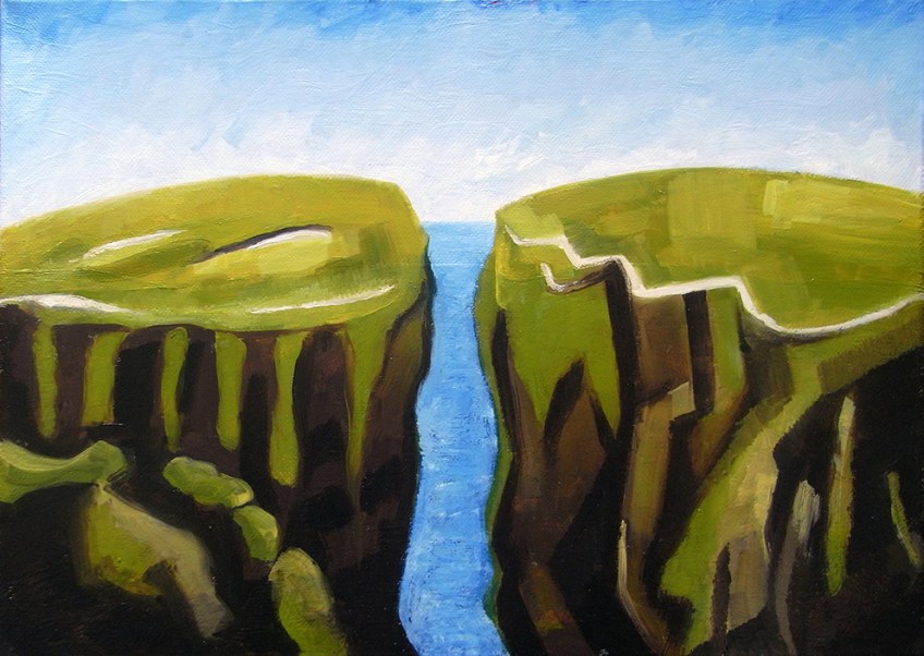 Eshaness, Shetland, oil painting