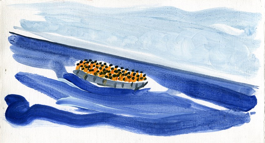 Crossing The Mediterranean II, painting by Jo Dunn, 2015