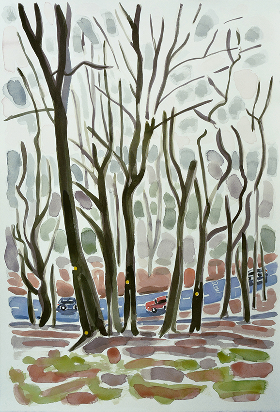 Gledhow Valley Road I - painting by Jo Dunn, 2015