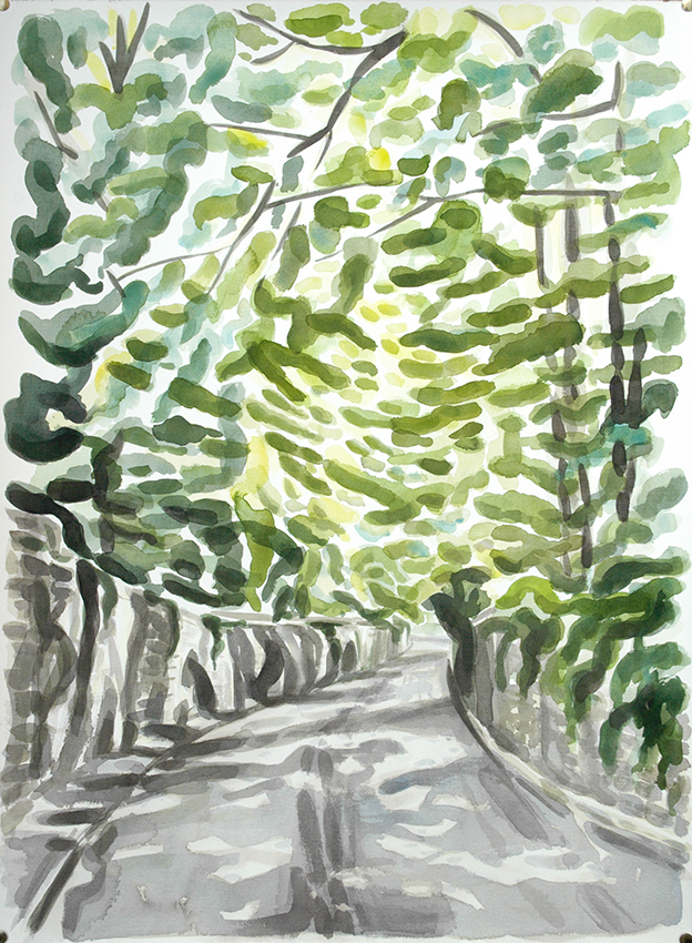 Gledhow Wood Road, Leeds 8, watercolour