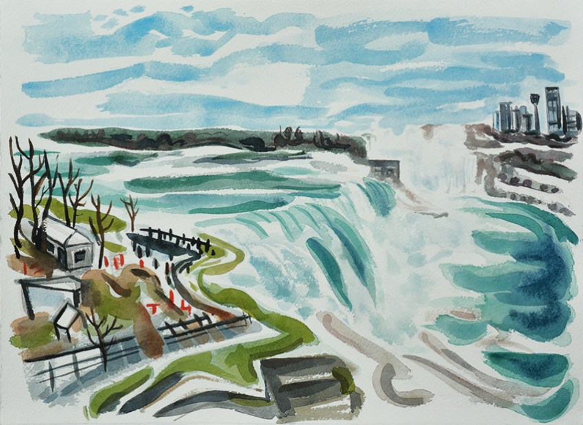 Niagara Falls from the US side, Horseshoe Falls in the distance