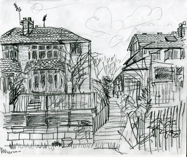 View from Hedgehog Hotel drawing