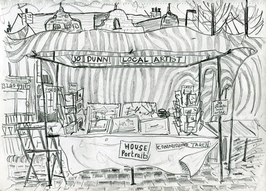 Jo Dunn - Local Artist, Stall, drawing by Jo Dunn, 2017
