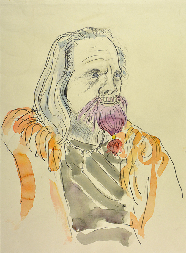 Pet Redbeard - pencil and watercolour drawing by Jo Dunn, 2017