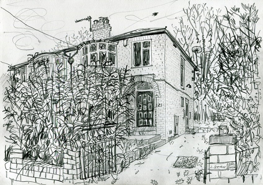 Coppice Gallery, pencil drawing by Jo Dunn, 2016