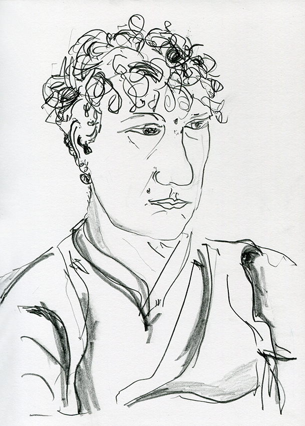 Laura - pencil drawing by Jo Dunn, 2016