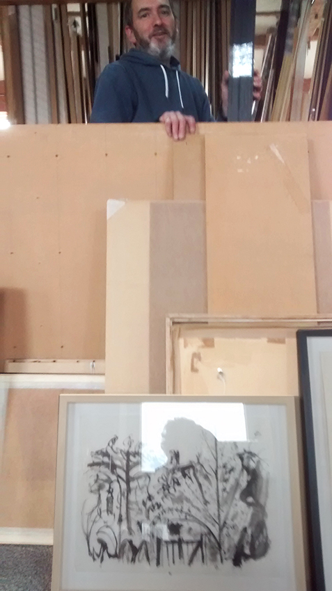 Pete of Pictures Plus framers- at work