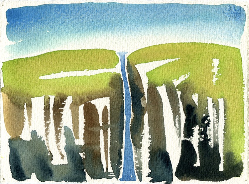 Eshaness, Unst, Sheltand - watercolour