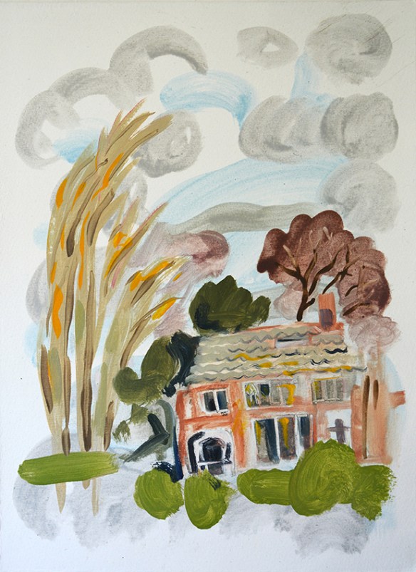 The Last House, oil painting by Jo Dunn, 2016