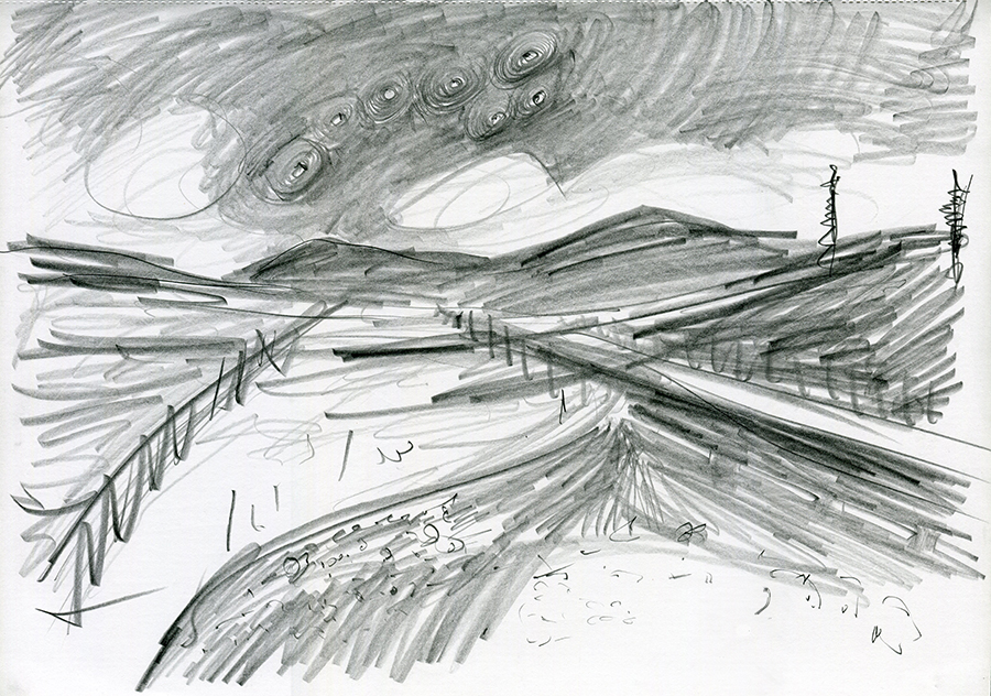 A82 14mls N Tyndrum, pencil drawing