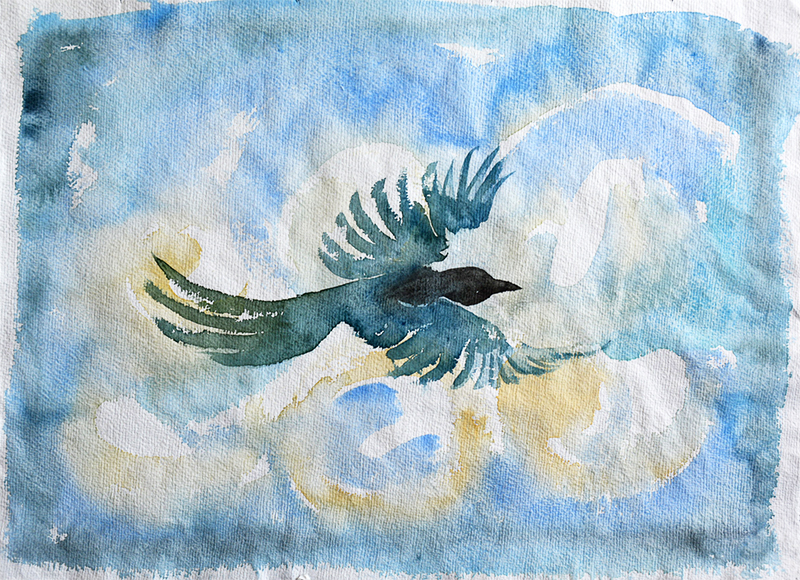 Bird I - watercolour painting by Jo Dunn, 2018