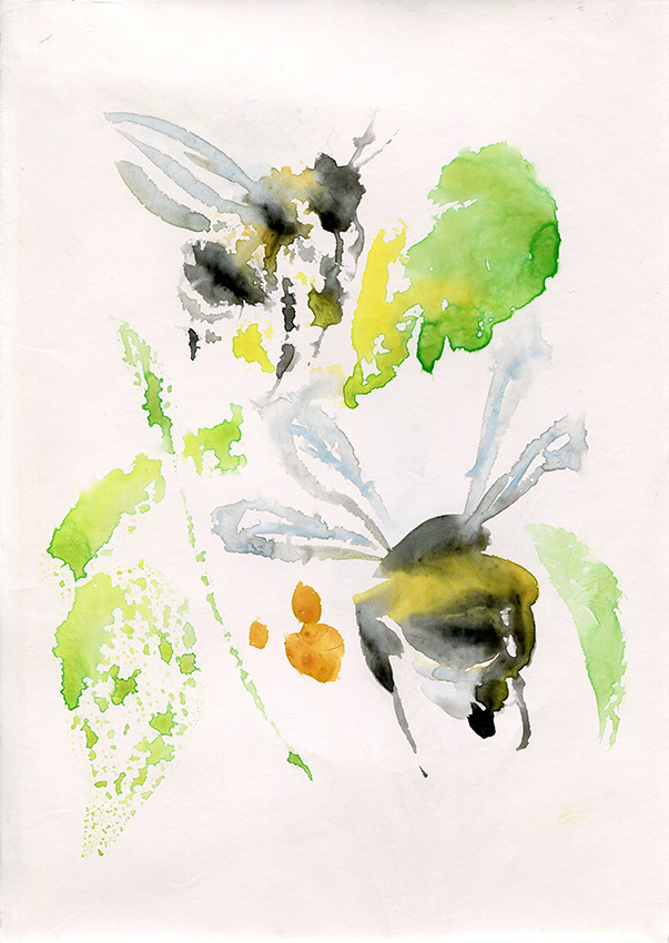 Bees V - painting by Jo Dunn