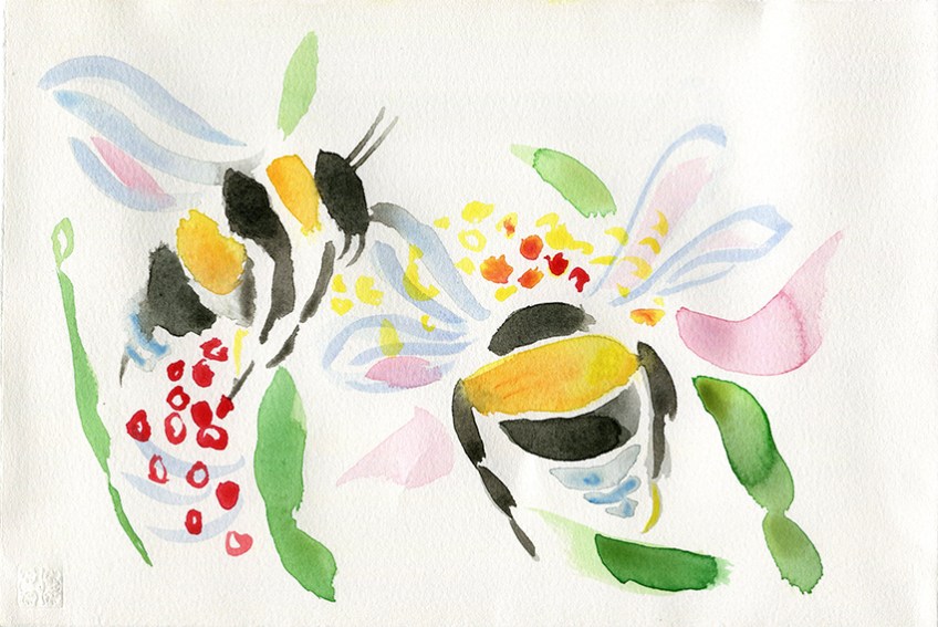 Bumble Bees III - painting by Jo Dunn