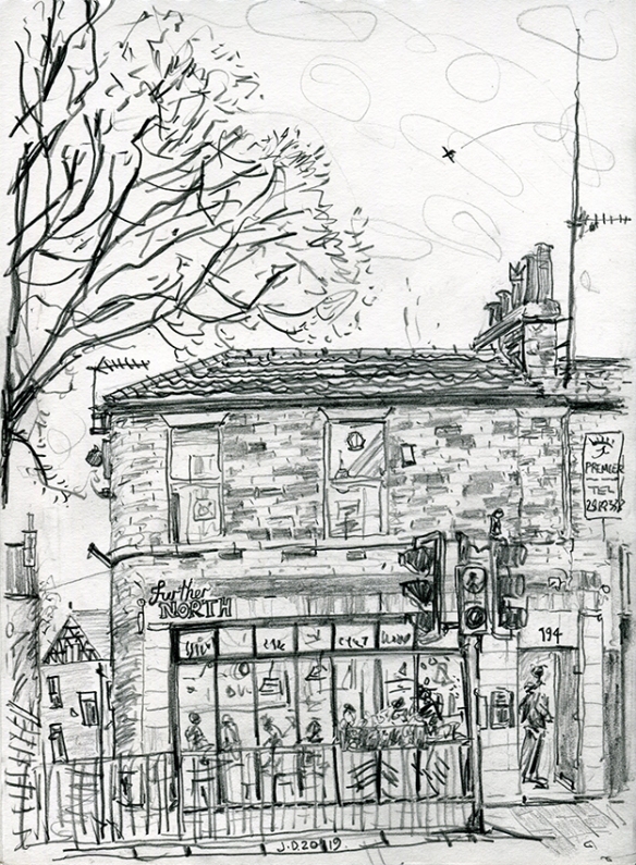 Further North, Chapel Allerton - pencil drawing by Jo Dunn, 2019