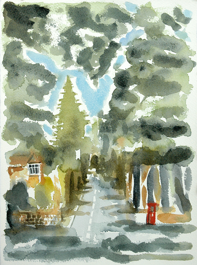 43 Gledhow Wood Road, watercolour painting by Jo Dunn, 2013