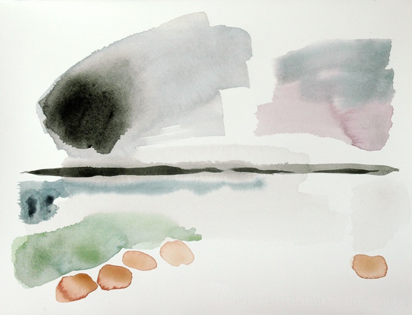 Bad Mood at Red Point, watercolour painting by Jo Dunn 2013