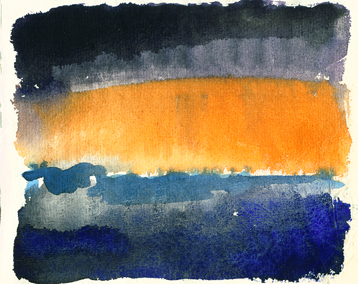 Rainstorm Over Headingley, watercolour painting by Jo Dunn