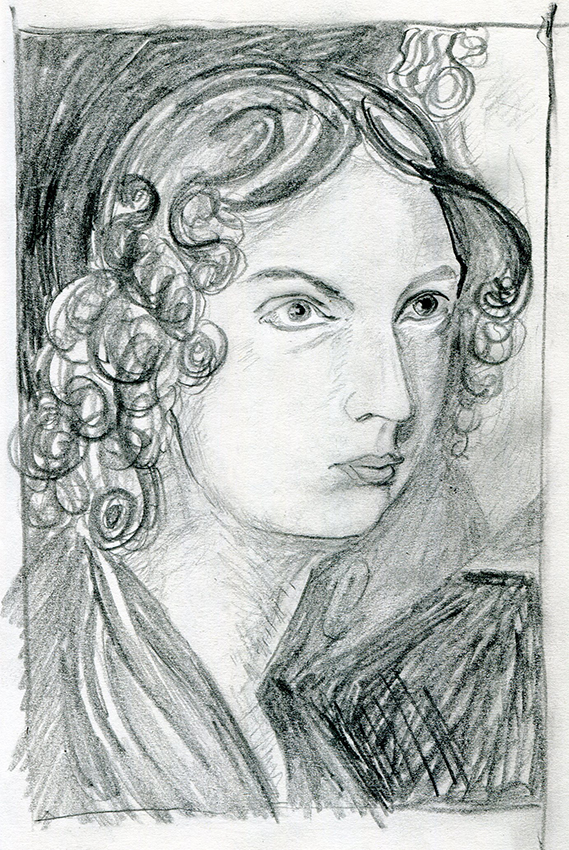 Anne Brontë - pencil drawing by Jo Dunn 2020