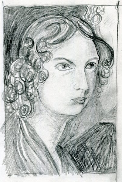 Anne Bronte - pencil drawing by Jo Dunn 2020