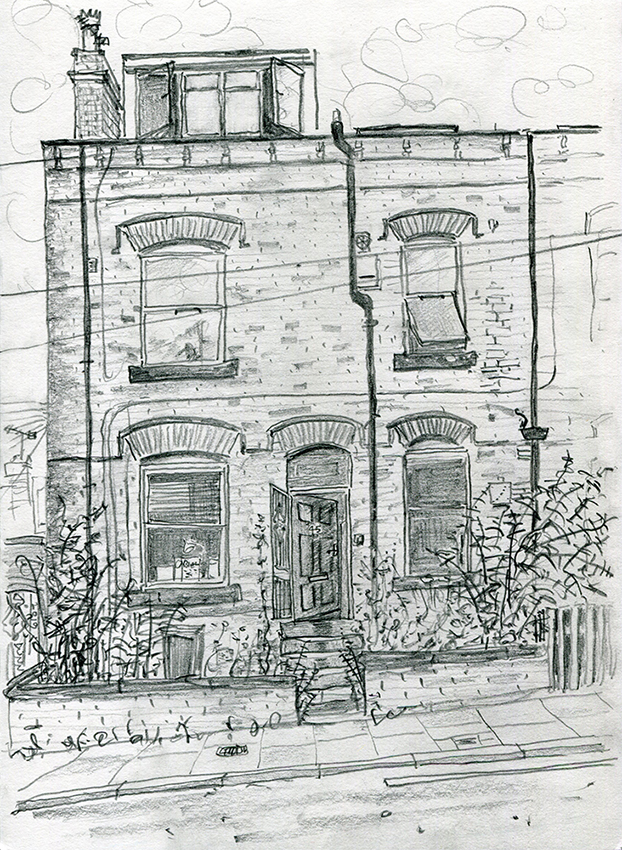 House Portrait #45 - pencil drawing by Jo Dunn 2019