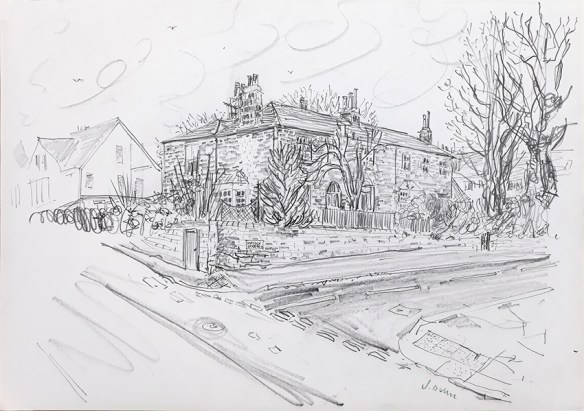 House Portrait #58 ii - pencil drawing by Jo Dunn 2020