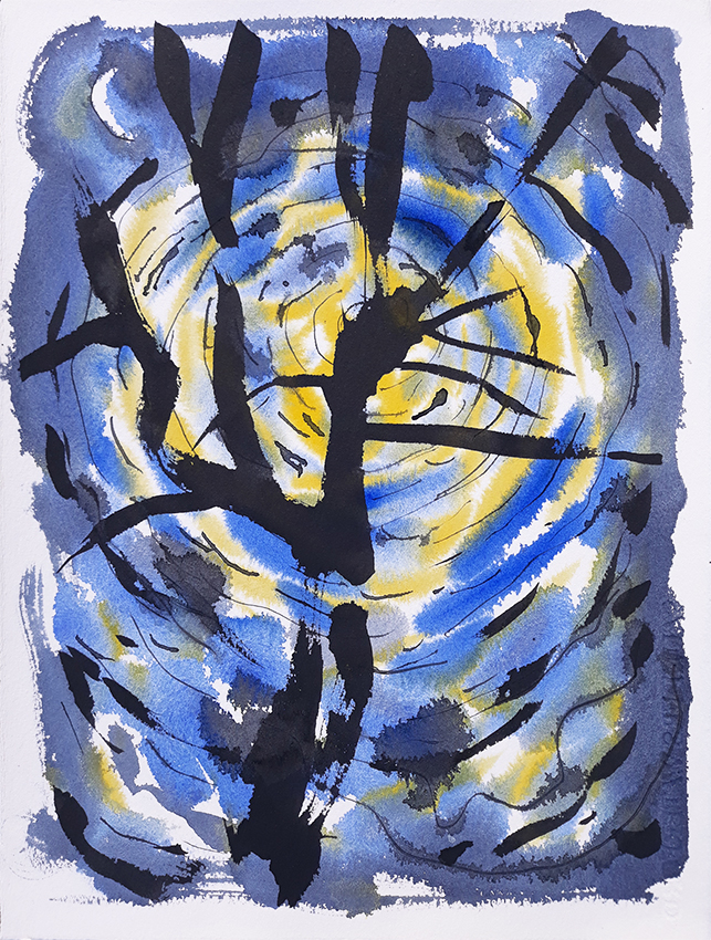 Tree on Spencer Place II - painting by Jo Dunn 2019