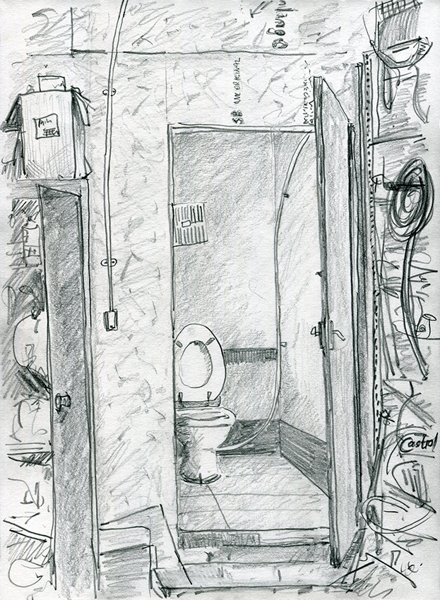 World Toilet Day, pencil drawing by Jo Dunn 2019