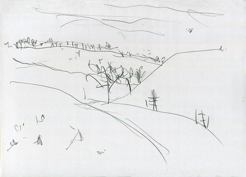 Yorkshire Wolds III - pencil drawing by Jo Dunn 2020
