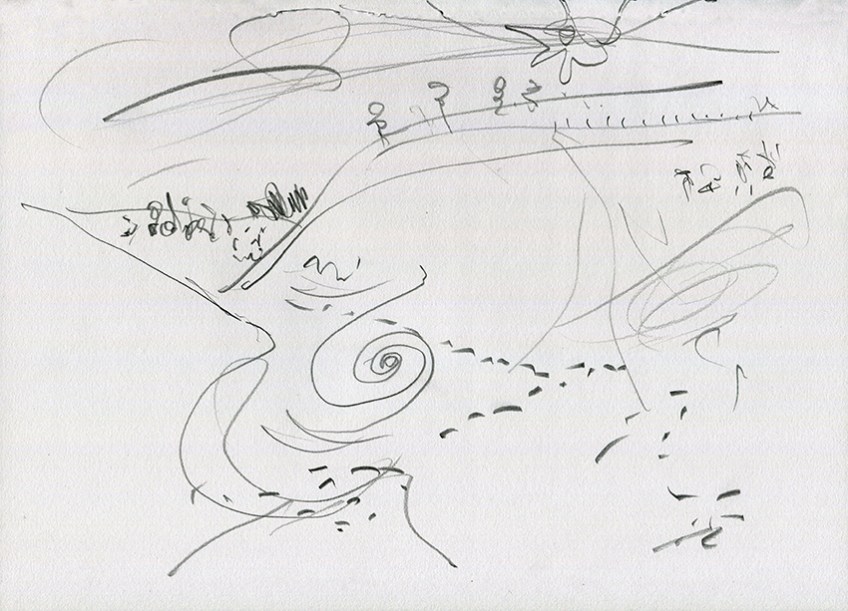 Yorkshire Wolds VIII, 02-01-2020 - pencil drawing by Jo Dunn 2020