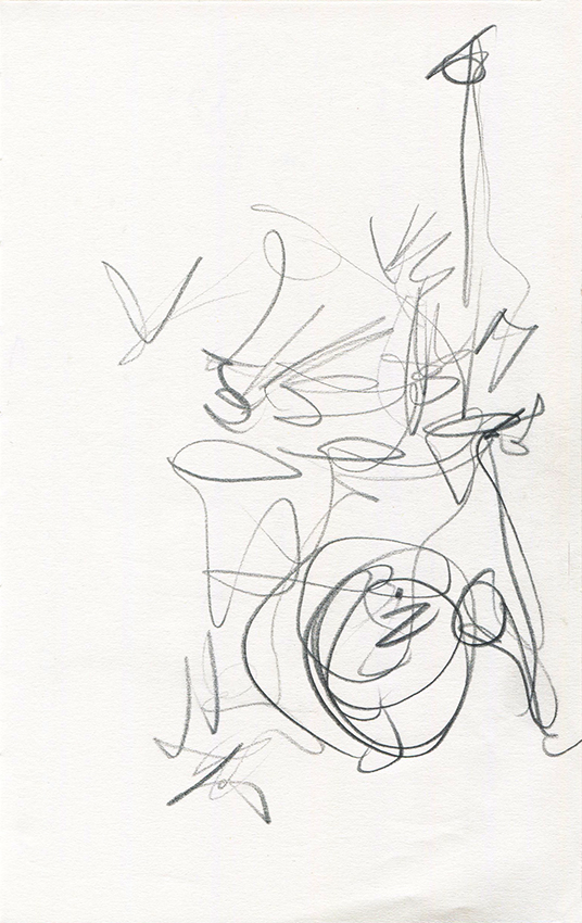 Karen Sharp Quartet XVII, pencil drawing by Jo Dunn, 2019