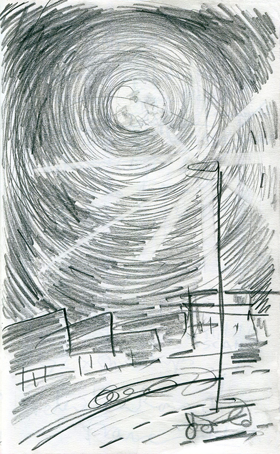 Leaving the Pub ii 08-03-2020 - drawing by Jo Dunn