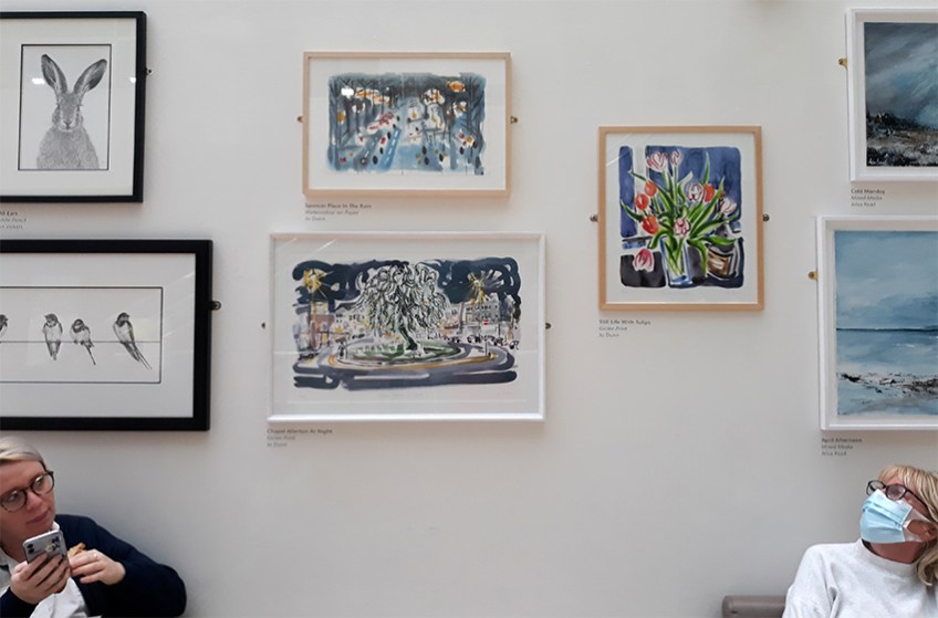 Jo Dunn's paintings in the English Art Company exhibition at Bexley Wing, St James' Hospital, Leeds 8